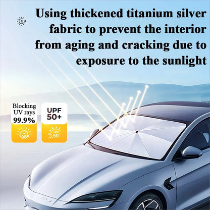 🚗 Car UV Protection Visor – Foldable Windshield Sunshade Umbrella