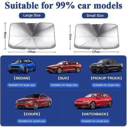 🚗 Car UV Protection Visor – Foldable Windshield Sunshade Umbrella